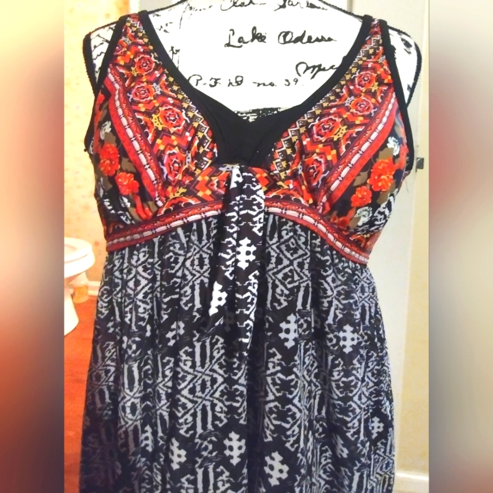 Black and Red One piece bathing suit$